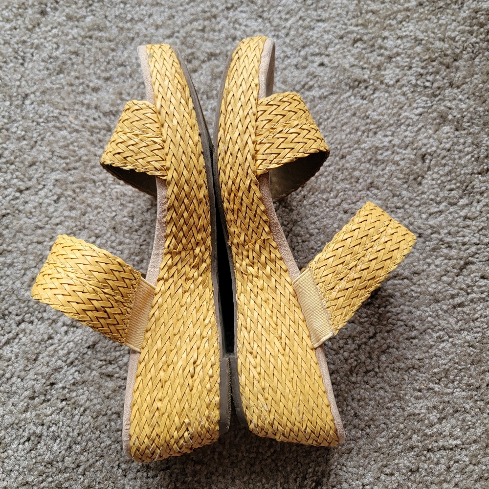 Anne Klein Yellow Wedge Sandals - Picture 5 of 6